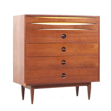 Arne Vodder Style West Michigan Furniture Mid Century Walnut Highboy Dresser - mcm 