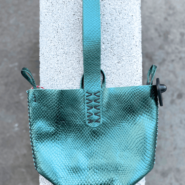 Navigli bag, metallic green