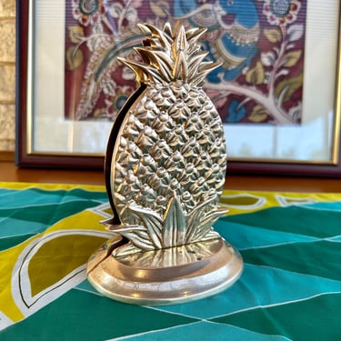 Pair of Vintage Brass Pineapple Bookends - Free Shipping Included 