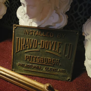 1920's Water Works Turbine Dravo-Doyle Company Pittsburgh Pa Brass Plaque