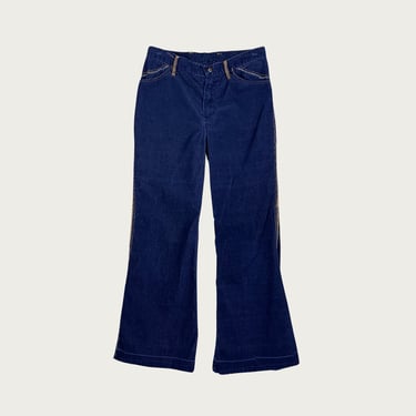 (28") 70s Wrangler Navy Blue Corduroy Flares