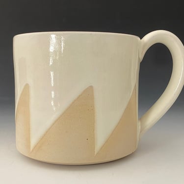 Mug - Warm White and Gold Triangles 