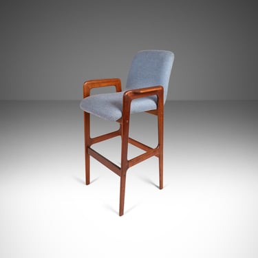 Mid Century Modern Bar Stool in Solid Teak by Benny Linden, c.1970s 