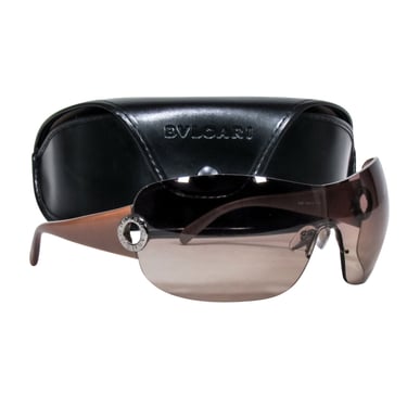 Bvlgari - Brown Lens Large Shield Sunglasses
