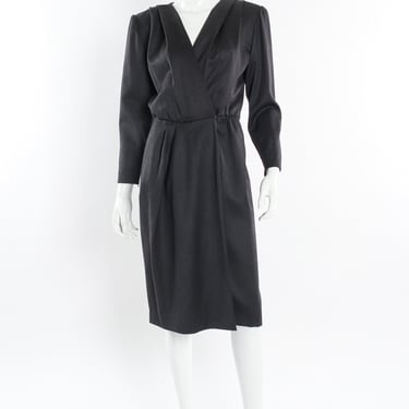 1980s Tailored Wool Sheath Dress