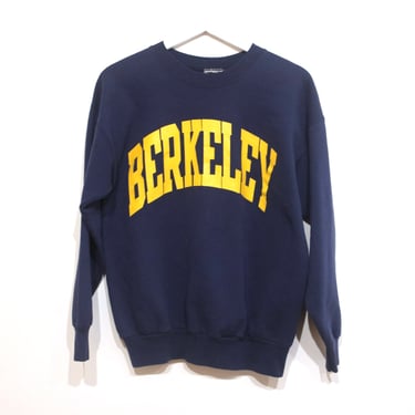 vintage 1990s CAL BERKELEY university soft well worn BLUE & yellows slouchy sweatshirt -- size medium 