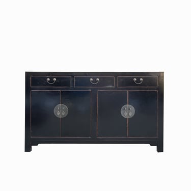 Oriental Black Lacquer Sideboard Buffet Table TV Console Cabinet cs7719E 