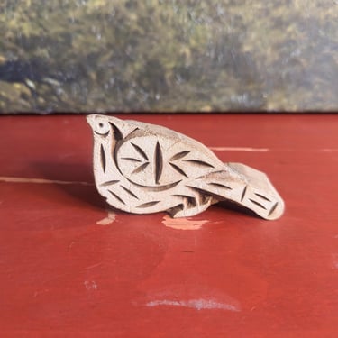 Sheesham Wood Bird Fabric Stamp Printing Block, India 