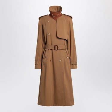 Chloé Long Water-Repellent Beige Trench Coat In Cotton Gabardine Women