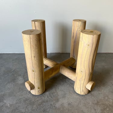 Postmodern- Style Rustic Wood Side Table Base 