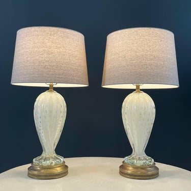 Pair of Italian Mid-Century Murano Table Lamps by Barovier & Toso, c.1960’s 