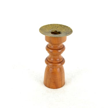 Candlestick Wood Brass 50s 60s mid century candles Vintage Design candlestick candlestick 