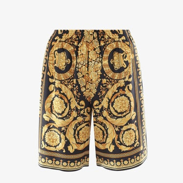 VERSACE MAN  Silk bermuda shorts with Baroque print