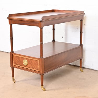 Baker Furniture Georgian Banded Mahogany Tea Table or Occasional Side Table, Newly Refinished