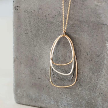 Colleen Mauer Designs | Long Tri-Toned Multi Triangle Necklace