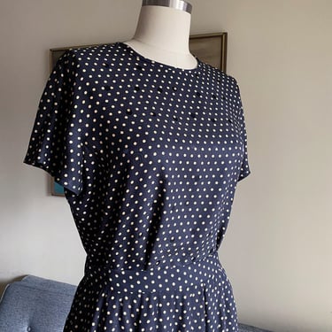 Vintage 90's Silk Dot Blouse, M L 