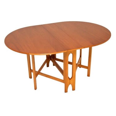 Free Shipping Within Continental US - Imported Vintage Mid Century Modern Walnut Gateleg Extended Dining Table 