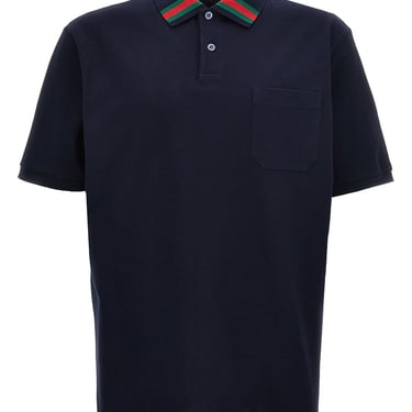 Gucci Men Web Ribbon Polo Shirt