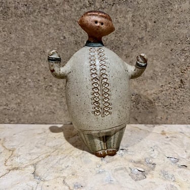 1960s Scandinavian Saltshaker Fat Guy Art Pottery Sweden 