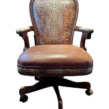 Our House Designs Bozeman Upper House Wood Carved Office Chair B239-05