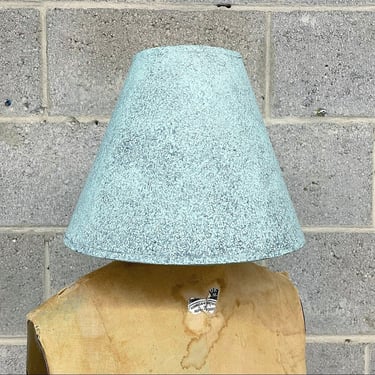 Vintage Lampshade Retro 1990s Contemporary + Small Size + Robins Egg Blue + Matte + Speckled + Mood Lighting + Home and Table Decor 