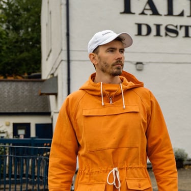 1960s Smock Mod Style Mountaineering Cotton Canvas - Tangerine Orange - Pullover 