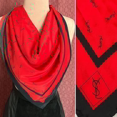 【関税＆送料込み】Saint Laurent Scarves And Foulards Yves Saint Laurent Foulards Scarf Floral Paisley Square Made