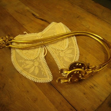 French Rococo 19th Cent Brass Drapery Tie Backs 