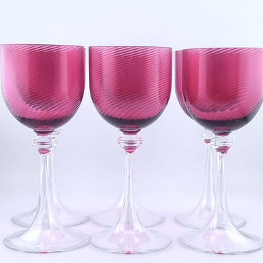 Nason Moretti Ruby Twist Wine Glasses