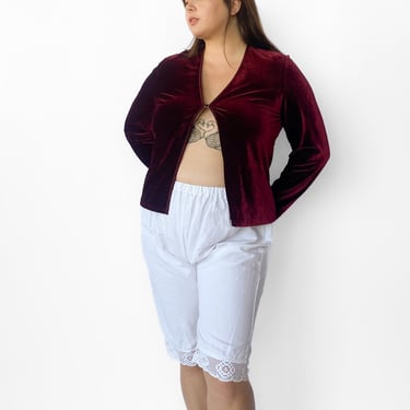 1990s Maroon Velvet Cardigan sz. 1X