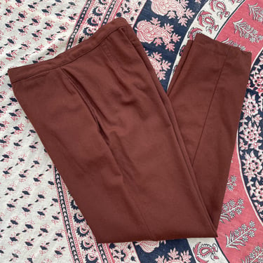 Vintage ‘80s ‘90s SISLEY Italy wool pants | rust, high waisted, tapered leg, XXS/XS 