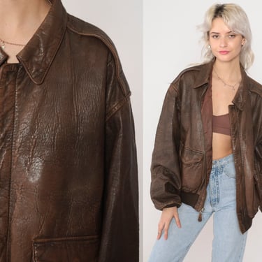 80s guess A-2 real leather jacket USA製
