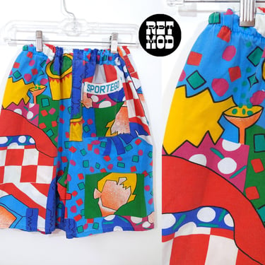 Outrageous Vintage 80s 90s Memphis Design Vibes Geometric Statement Shorts 