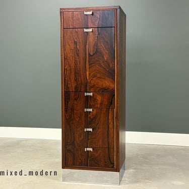 Rosewood and Chrome Bar Cabinet 