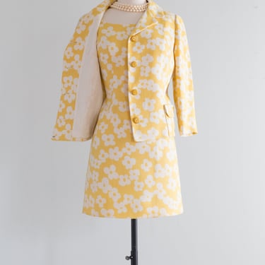 Fabulous 1960's Buttercup MOD Dress &amp; Jacket Set / SM