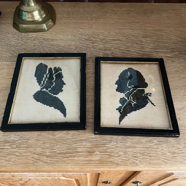 Hand-Stitched Silhouettes: George & Martha
