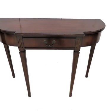 Entry Way Table | Vintage English Strongbow Furniture Inlaid Mahogany Entry Table 