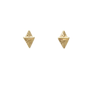 One-of-a-Kind Dotted Ridged Double Triangle Studs