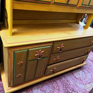 1970’s groovy 3 drawer hutch. 54” x 18” x 28” 