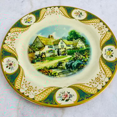 Cottage Garden metal serving tray, Portland Ware, by The Metal Box Company, Mid Century, Made in England, for serving, display, trinket dish 