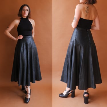 High waisted black skirt 80s best sale