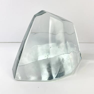 Vintage Modern 1977 #777 Don Shepherd Blenko Crystal Glass Iceberg Bookend