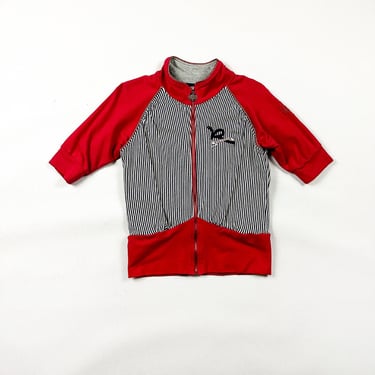 y2k Rocawear Striped Short Sleeve Track Jacket / Logo / Copper / Metallic / 00s / Bratz / Neo Baroque / Circus / XL / Athletic / Sporty / 
