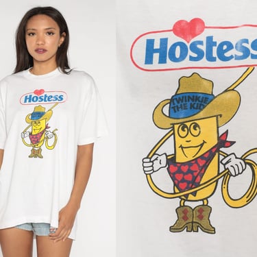 90s Hostess Twinkie Shirt Food Shirt Logo Shirt Graphic Shirt 1990s Tee Single Stitch Tshirt White Extra Large xl 