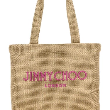 Jimmy Choo Women Gold Rafia Mini Beach Shopping Bag