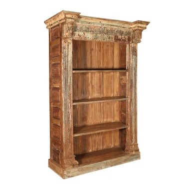 58”w Vintage Carved Frame Bookcase from India by Terra Nova Furniture Los Angeles 