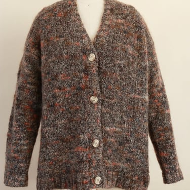 Vintage 90's Marled Brown Knit Cardigan Sweater by Richard Sport 