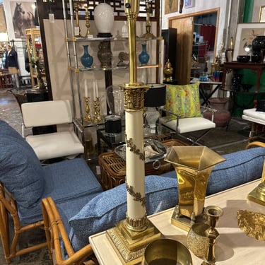 Stiffel Neoclassical style column lamp pair