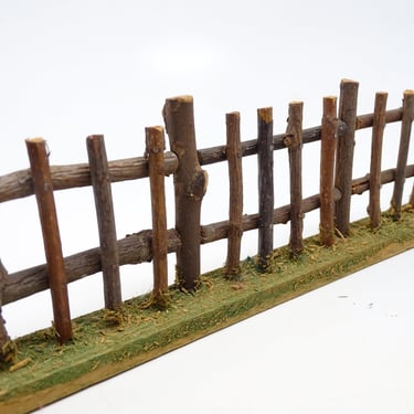 Antique German Section of Twig Fence for Feather Christmas Tree,  Putz or Nativity Creche, Vintage Holiday Decor 