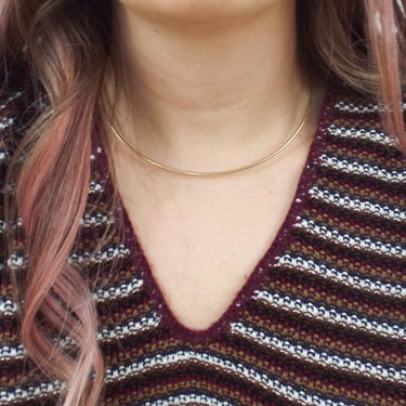 Vintage 70s Minimalist Faux Gold Choker 